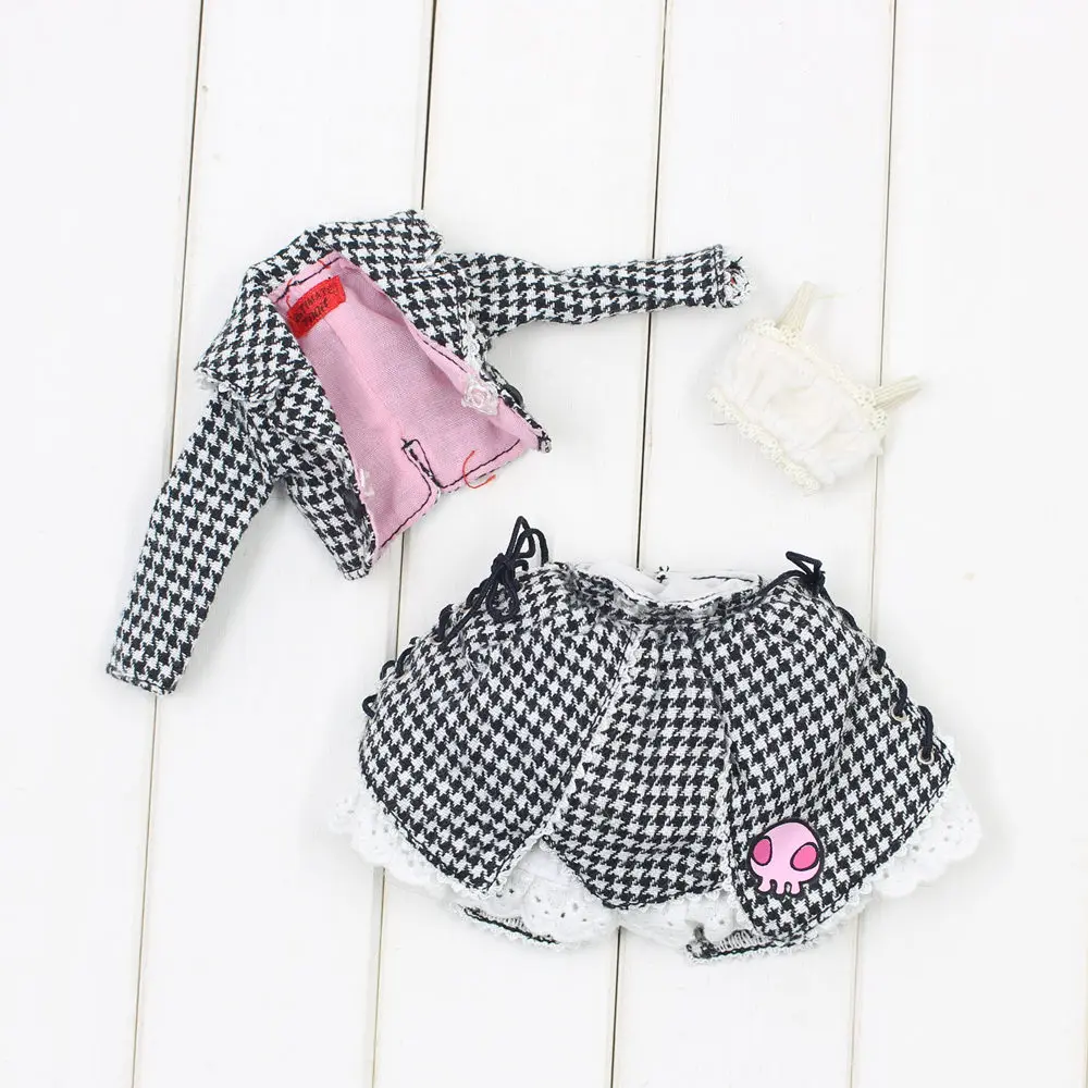 

Outfits for Blyth doll Skull Pink A set of waist cut Set of coat and short skirt suit for 1/6 azone BJD pullip licca