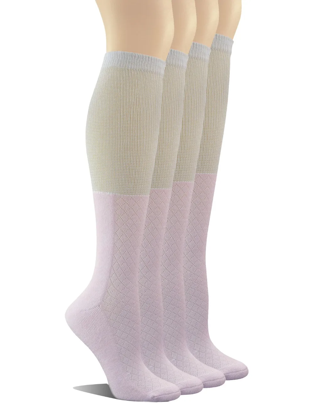 

Women's 4 Pairs Bamboo Non-binding Knee-Hi Boot Socks with Seamless Toe