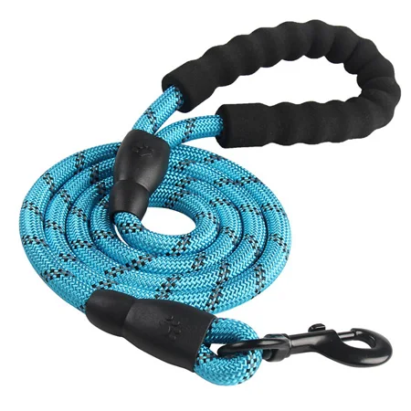 Blue Braid Dog Leash Прочный длинный поводок для собак золотой ретривер средний большой ошейник и поводок для собаки сильный светоотражающий шнур для поводка для Лабрадор Хаски Ротвейлер - Цвет: Blue Braid Dog Leash