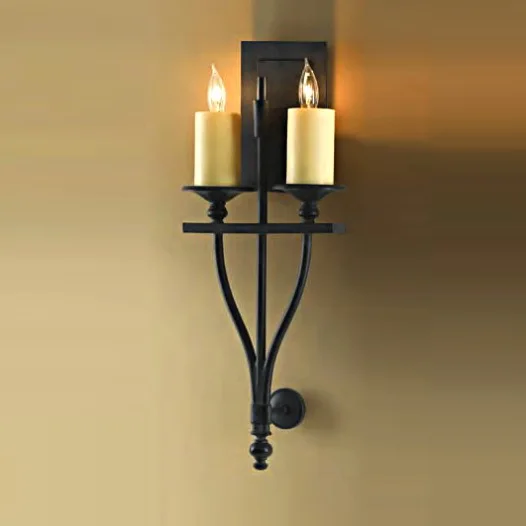 

Restaurant 2-arm vintage iron Wall Lamp large Candle holders for project Bedroom Bar mirror light retro candle Wall Light abajur