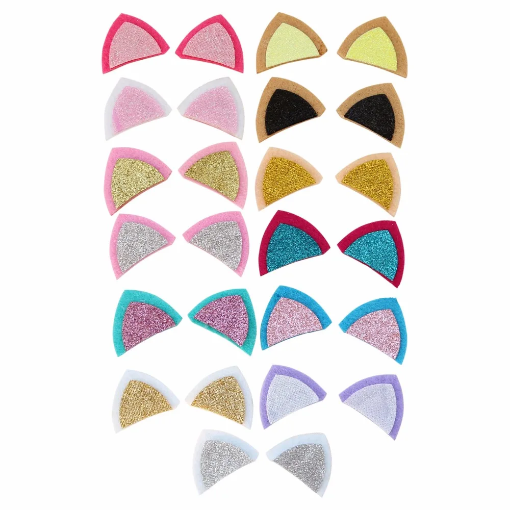 

45*32mm,Felt with Glitter Center Unicorn Ears DIY Supply, Craft Supply for Party Birthday Halloween, Deer Ears Animal Ears
