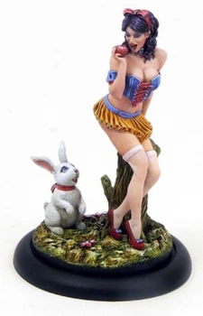 

54mm Scale Resin Figure Model Kit Sexy Girl And White Rabbit Modeling Assembly DIY Toys Hobby Tools Collecting Gifts