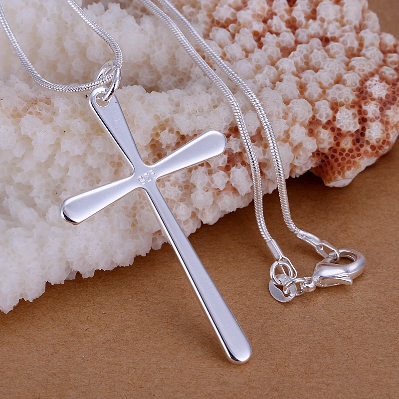 Wholesale P066 New Arrival Sterling Silver 925 Cross Necklace Pendant Fashion 925 Sterling