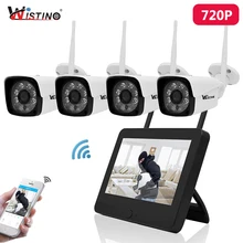 Wistino HD 720 P 4CH Беспроводной NVR комплект безопасности IP камера уличный экран видео монитор WiFi CCTV система водонепроницаемый видеонаблюдения