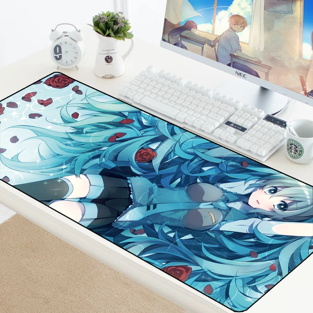 XL большой коврик для мыши сексуальный аниме хацунэ мику игровой коврик для мыши резиновая клавиатура стол коврики для компьютера пк ноутбук 700X300 мм