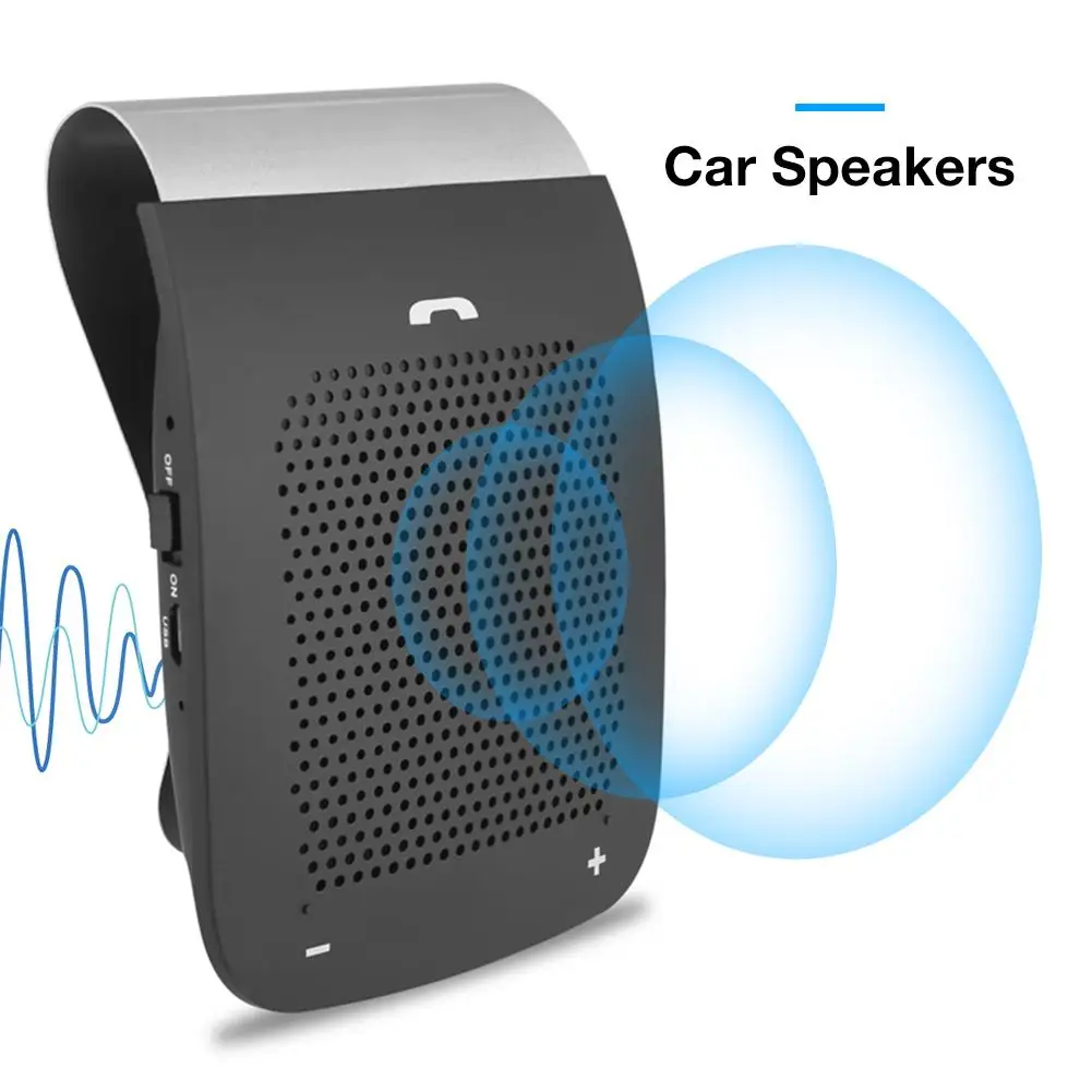 

WS101 Bluetooth Car Speaker Wireless Handsfree Auto Phone Connection Sunproof Kit with Mic Clip Design Car Safe Driving Talking