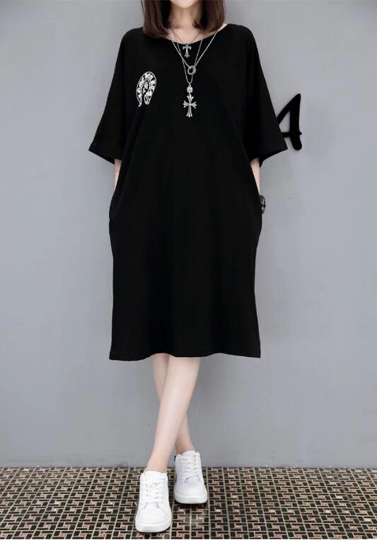 Платье XL-5XL, плюс размер, летнее женское длинное платье-футболка, женское платье с v-образным вырезом, свободное модное платье с коротким рукавом и принтом для женщин