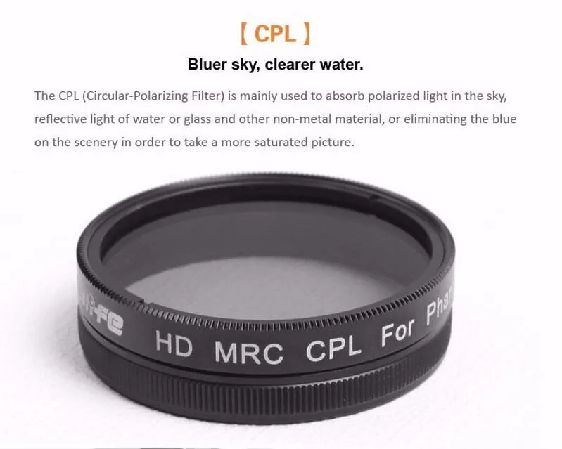 DJI Phantom 4 Filter Phantom 3 Filter Waterproof Coating ND Light Can Be Reduced And Ajusted CPL Polarizing Filter UV Threaded