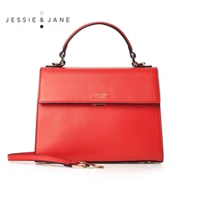 JESSIE&JANE Designer Brand Split Leather Women Messenger Bags Handbag Satchel Bag Shoulder Bags Top-Handle Bags 1262