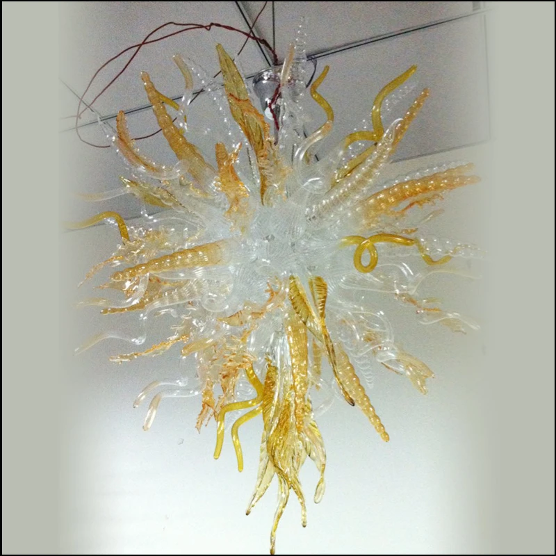 

Chihuly муранские стеклянные люстры новейшая горячая Распродажа Арт Деко освещение ручная выдувная стеклянная светодиодная желтая люстра освещение