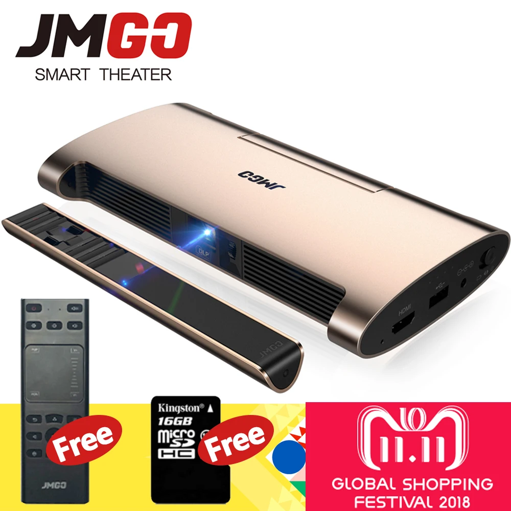 JMGO Smart Projector M6. Android 7.0, Support 4k, 1080P Decode. Set in WIFI, Bluetooth, HDMI