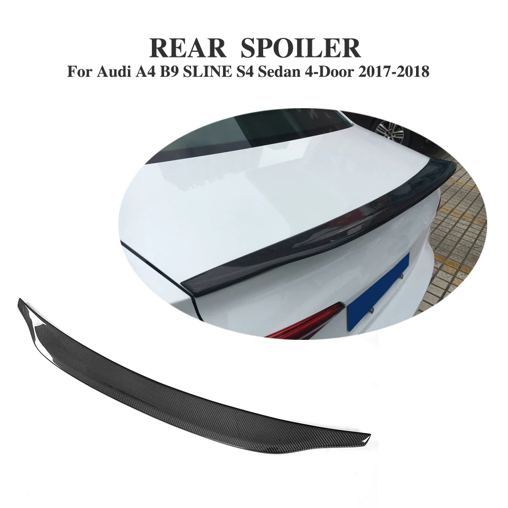 

Carbon Fiber Black Rear Spoiler Window Wings For Audi A4 B8 B9 Sedan 4-Door 2009-2018 Car Accessories