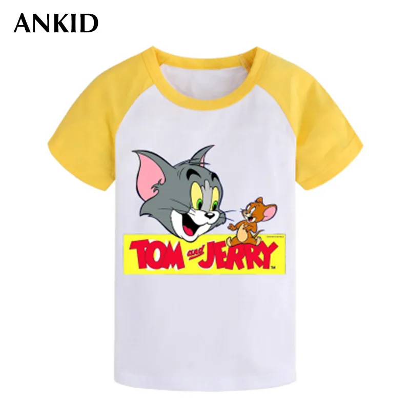 Tom and Jerry 2016 New Summer Boys Girls T shirt Cotton Short sleeve