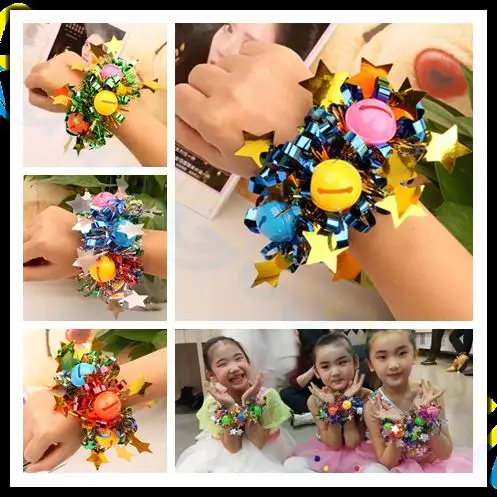 Kindergarten kid dance sequin hand flower adult bell wrist bracelet Children Festival activity Sports meeting Performance props Kindergarten kid dance sequin hand flower adult bell wrist bracelet Children Festival activity Sports meeting Performance props