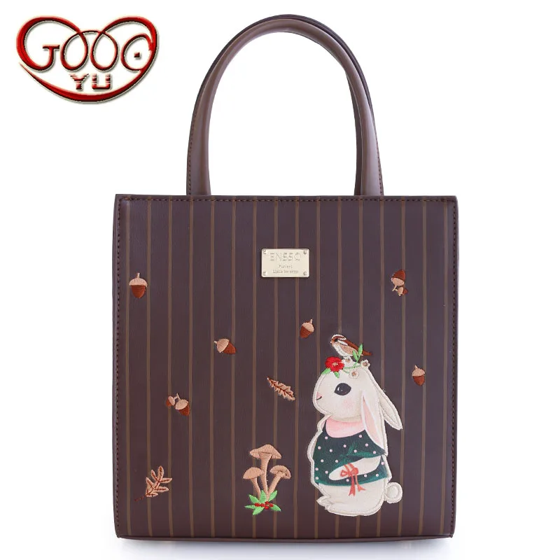 

New women's retro Sen Department Tote bag high quality PU leather college shoulder bag animal pattern Messenger bag