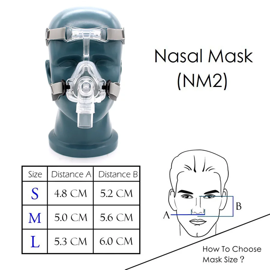  BMC CPAP Mask For Anti Snore Stop Snoring With Adjustable Strap Hose Tubing Portable Breathing Appa