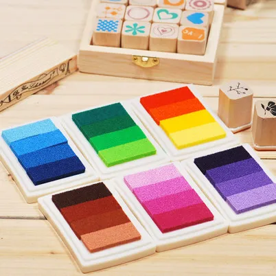 

New 2018 Child Craft Oil Gradient Color Based Diy Ink Pad Rubber Stamps Paper Scrapbooking 15 Colors Inkpad Finger Paint