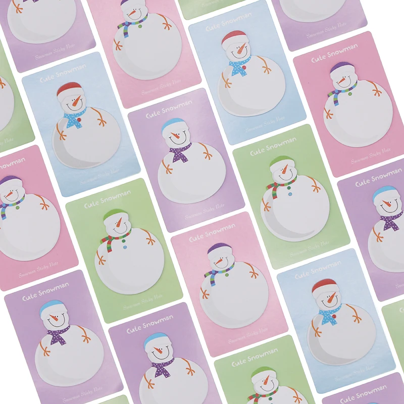 

4 Pcs Cute Christmas Snowman Memo Pad Sticky Notes Escolar Papelaria School Supply Bookmark Label