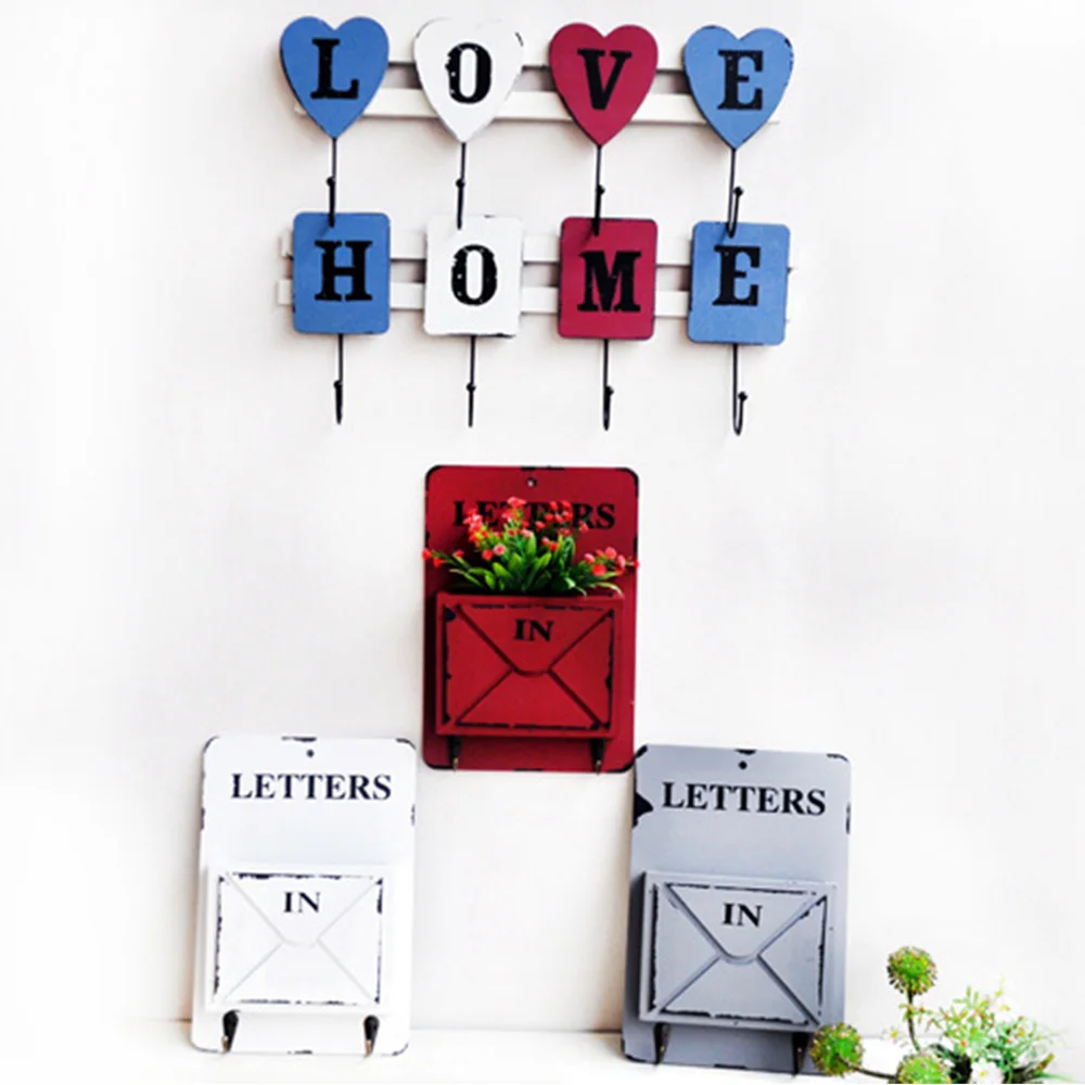 Wooden Single Letter Insert Flower Box Hanging Ornaments Creative Home 