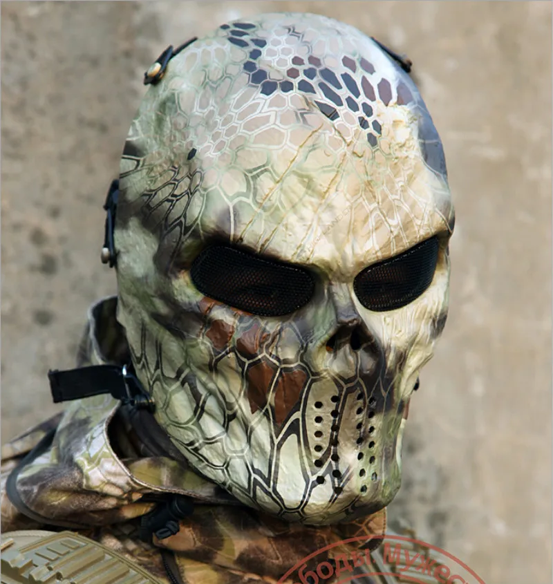 Призрак камуфляж тактические маски Открытый военный мотоцикл страшный CS Балаклава для пейнтбола страйкбол защита черепа маска на Хэллоуин - Цвет: 9
