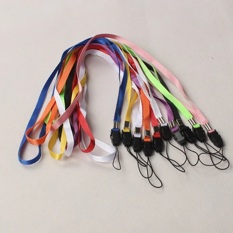 

10pcs/Lot Random Color Mobile Phone Lanyards Neck Strap For Phone ID Pass Card Badge Gym Key USB Holder Straps Rope