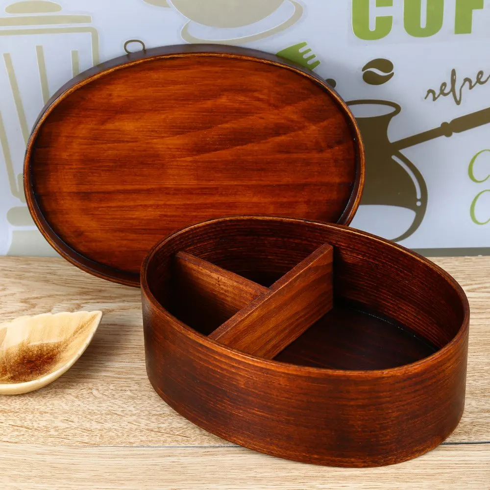 Wooden Lunch box Tableware Food Containers Large Capacity Insulated