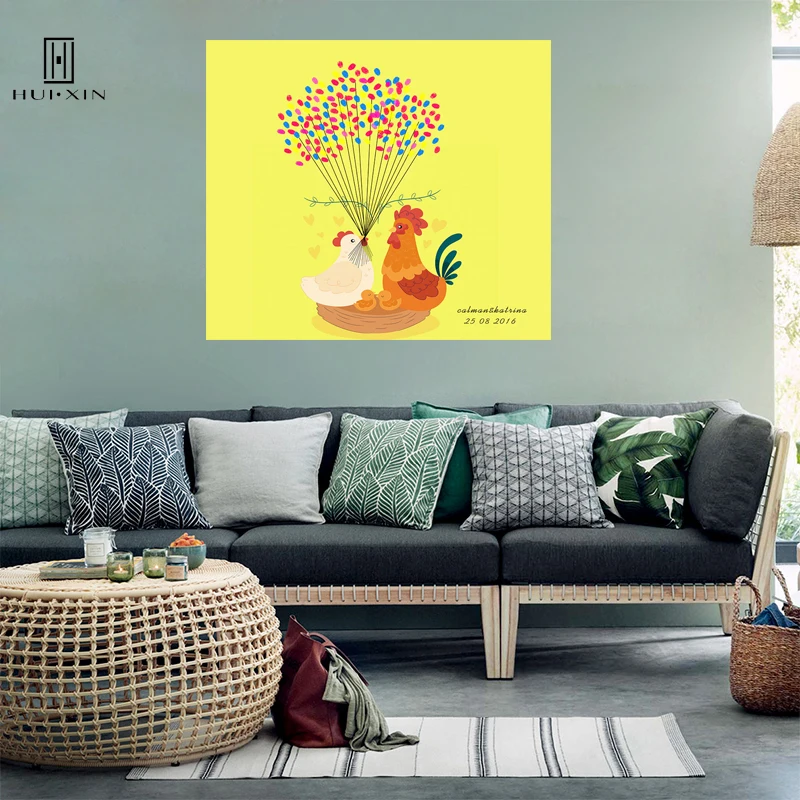 Let's Set Up a Family DIY Fingerprint Guestbook Souvenir Best Wishes and Gifts for Weddings and Anniversary Fun Happy Forever