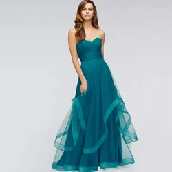 Eightree Classic Strapless Sweetheart Evening Dress Green Bodice Wide Waistband A-line Prom Dress Wedding Party Tulle Backless Eightree Classic Strapless Sweetheart Evening Dress Green Bodice Wide Waistband A-line Prom Dress Wedding Party Tulle Backless