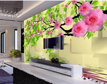 

Aesthetic fashion pink flowers custom photo murals custom photo wallpaper 3d mural 3d wallpaper Home Decoration