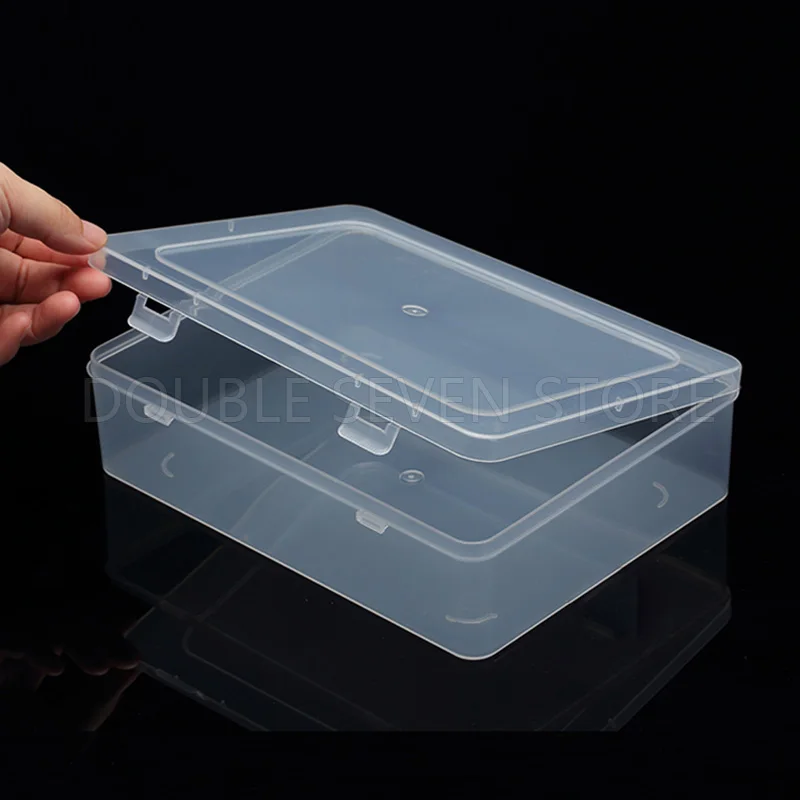 2pcs A5 Size Rectangle Flip Cover Plastic Storage Box PP Transparent Case Pack boxes DIY Making