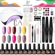 Lacheer 37 шт./лот 36 Вт Z3 набор инструментов для сушки ногтей 48 цветов УФ-гель для ногтей с базовым верхним слоем быстрое сушильное устройство светодиодные лампы наборы для маникюра