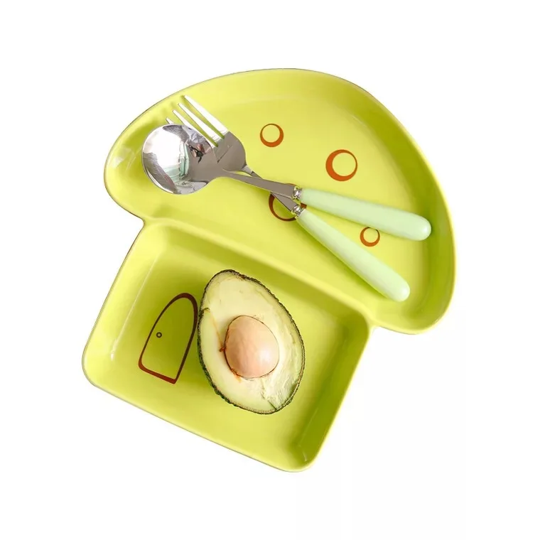 High temperature glaze children colored tableware cartoon shape lovely ceramic sub - plate mushroom plate children 's tableware High temperature glaze children colored tableware cartoon shape lovely ceramic sub - plate mushroom plate children 's tableware