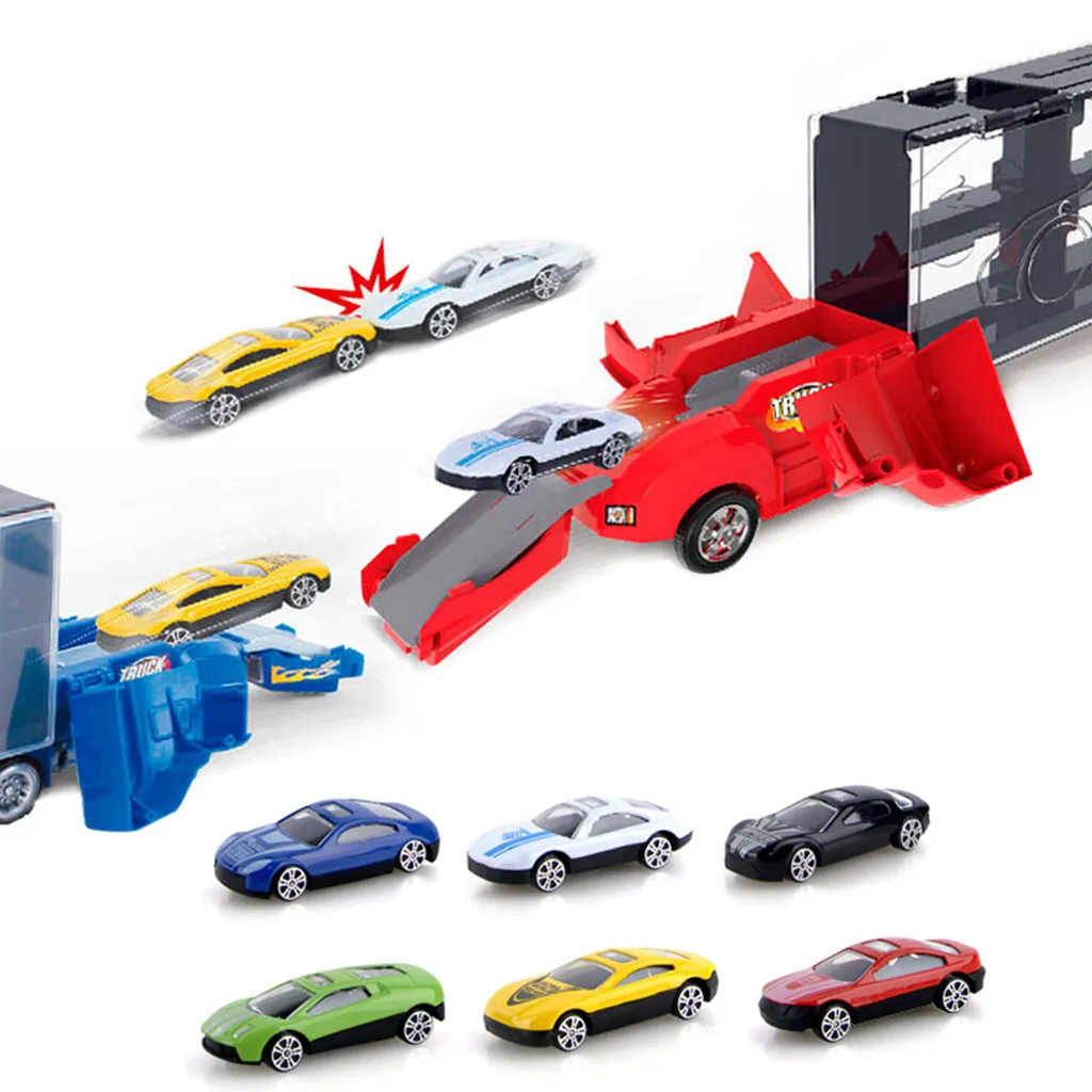 Гараж для игрушечных автомобилей модели автомобилей транспорт автомобиль перевозчик грузовик Обучающие транспортные средства игрушечный автомобиль Детский подарок 19 машина игрушка D301222