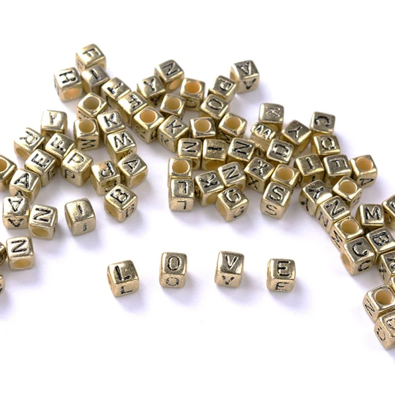 Смешанные площади Алфавит бусина буква браслет или ожерелье с шармами для изготовления ювелирных изделий DIY Аксессуары