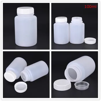 

2 Pcs Clear Plastic Cylinder Shaped Chemical Storage Reagent Bottle 100ml