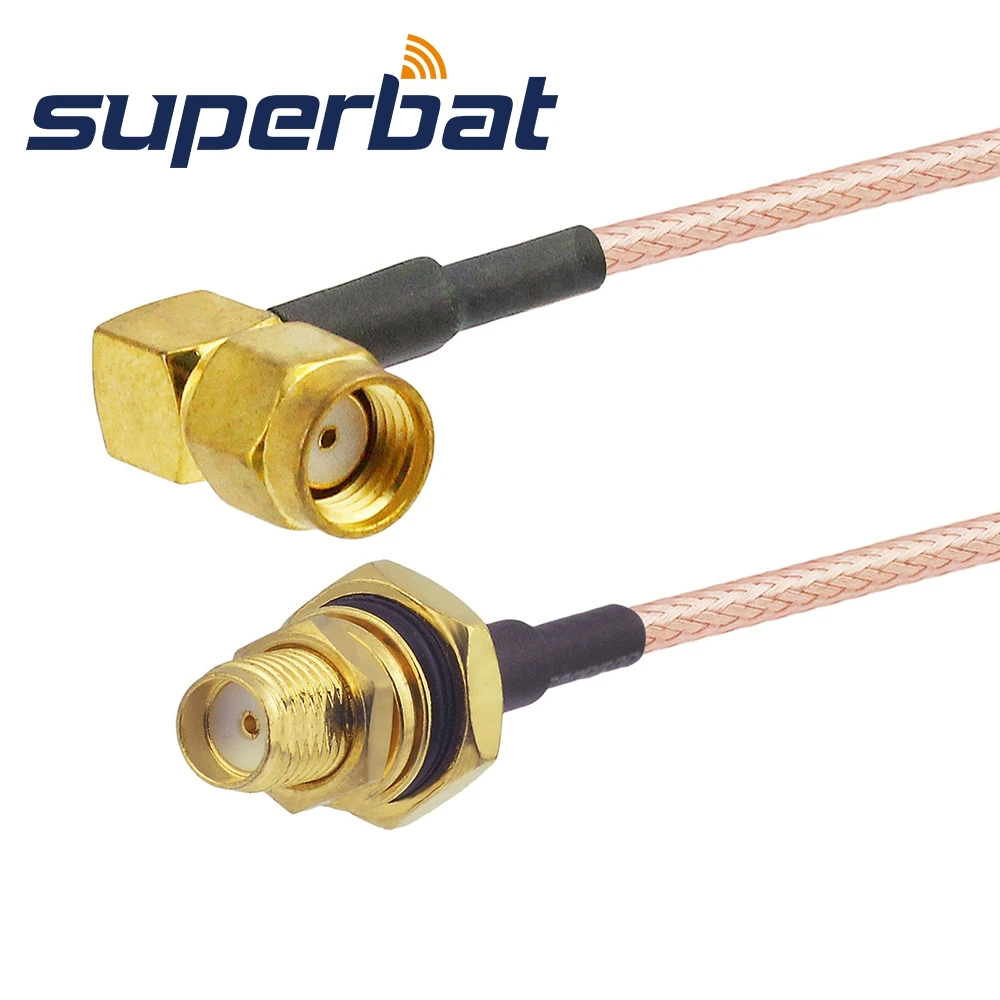 

Superbat Pigtail Cable SMA Bulkhead Female with O-ring to RP-SMA Right Angle Male Antenna Feeder Cable Assembly RG316 10cm