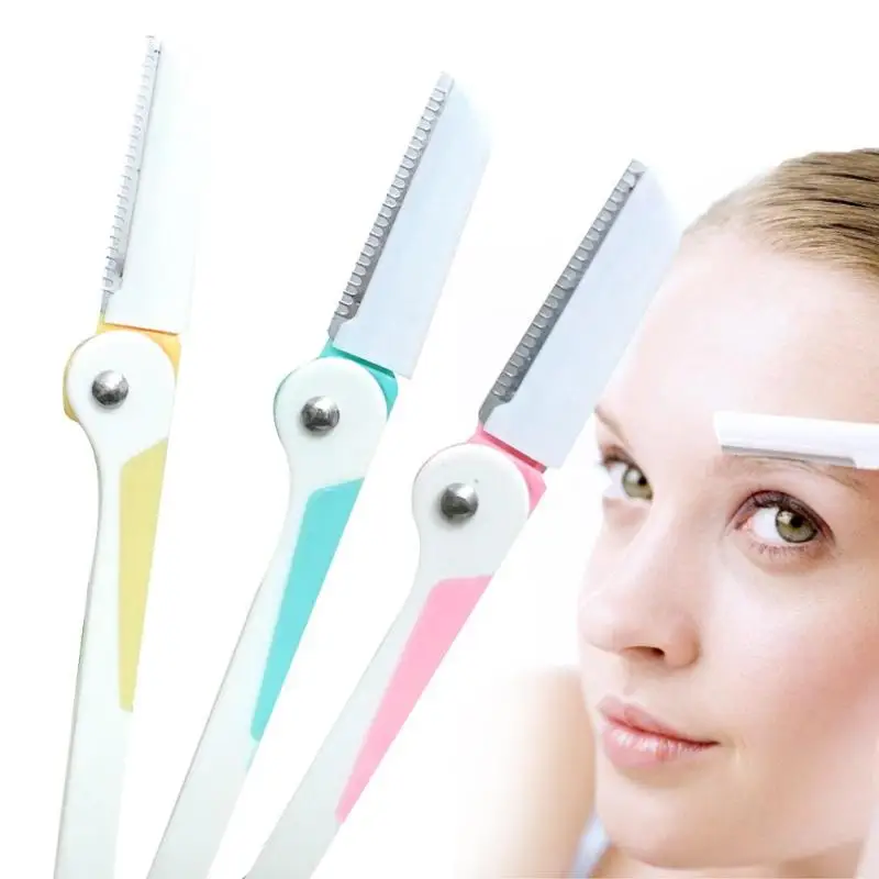 Mini Stainless Steel Eyebrow Trimmer Makeup knife Womens Scraper