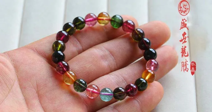 

Women's tourmaline bracelet natural tourmaline bracelets color belt