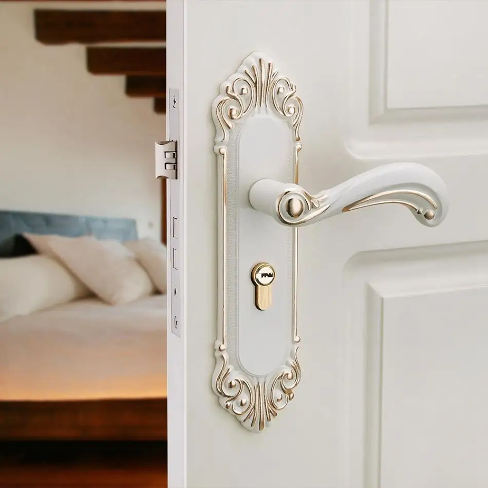Hardware Qiyingying Black Door Lock Indoor Bedroom Door