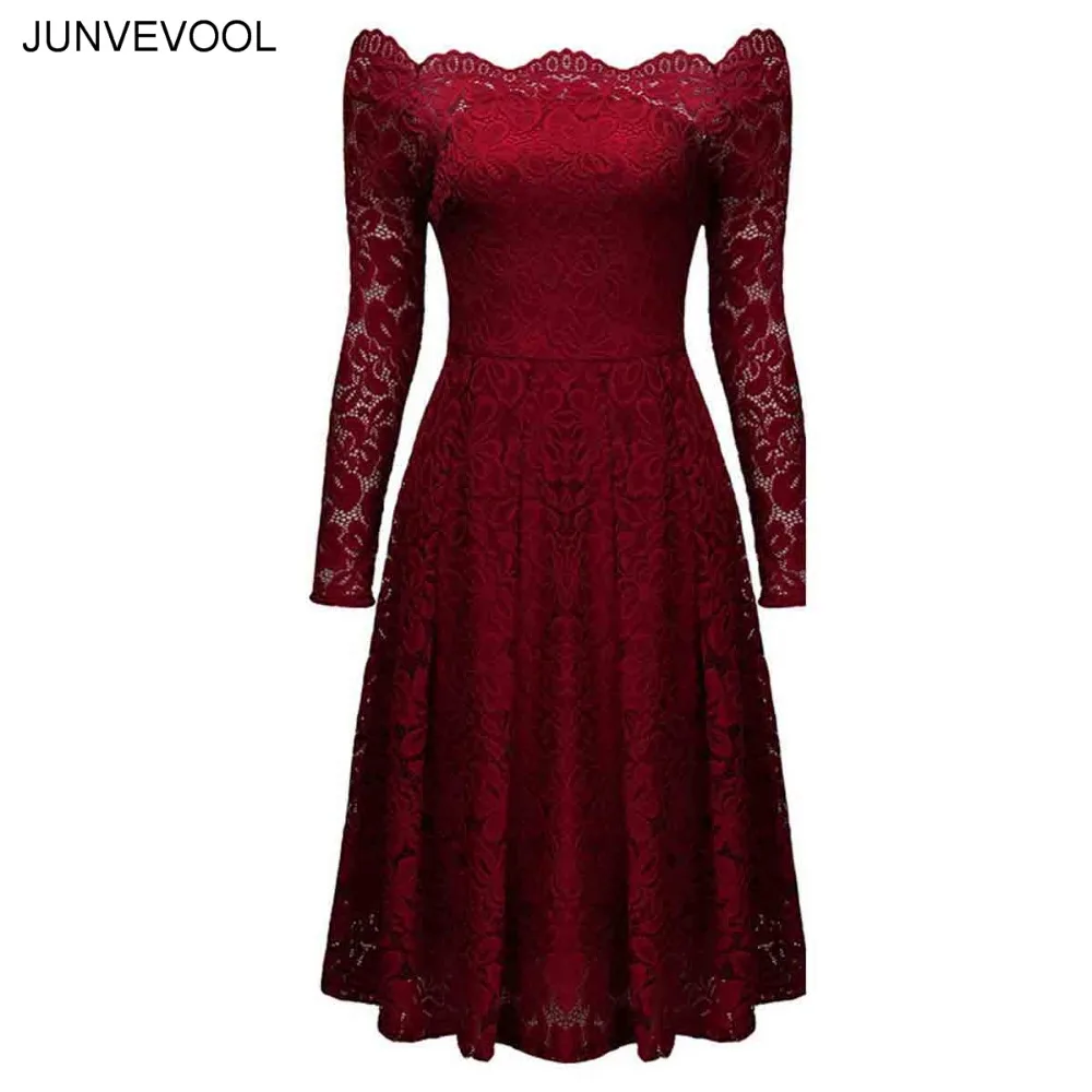 Lace Retro Vintage Party Sexy Dress Women Spring Stylish Fit Work ...