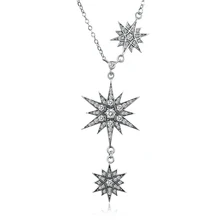 Классическое ожерелье из стерлингового серебра 925 пробы, креативное инкрустированное циркониевое ожерелье с подвеской в виде звезды для женщин, свадебные и вечерние ювелирные изделия