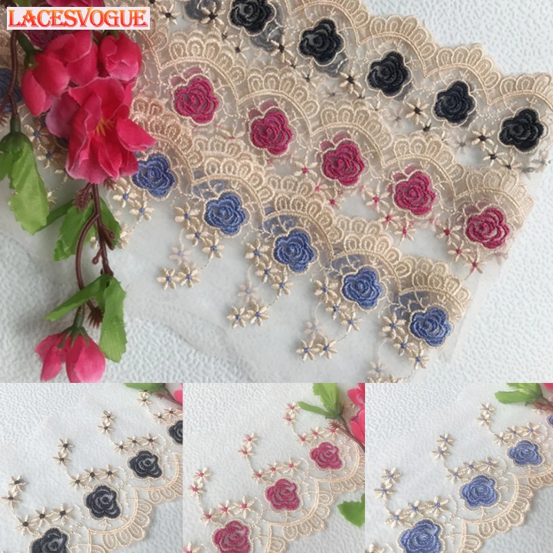 

5yards/lot 8.5cmMesh lace trims Embroidered Lace Ribbon Wedding accessories lace fabrics Patchwork Sewing craft Doll LAVO665