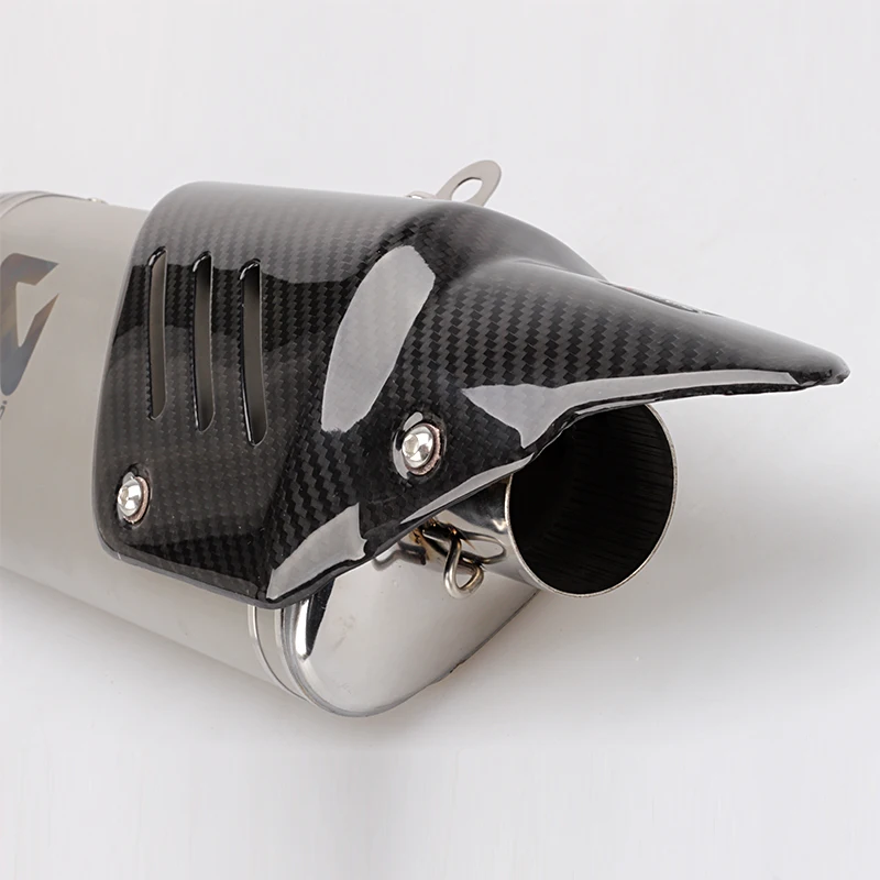 Universal de Escape de motocicleta y calor ShieldMoto olla Escape Silenciador para Yamaha Kawasaki Yamaha Benelli KTM deporte Slip-on