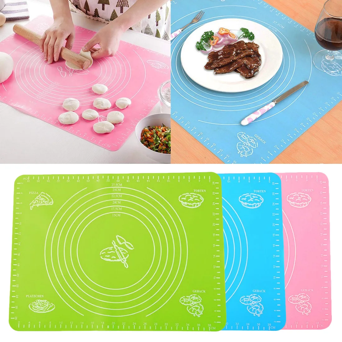 

Cooking Tools Silicone Baking Mat for Oven Scale Rolling Dough Mat Baking Rolling Fondant Pastry Mat Non-stick Bakeware