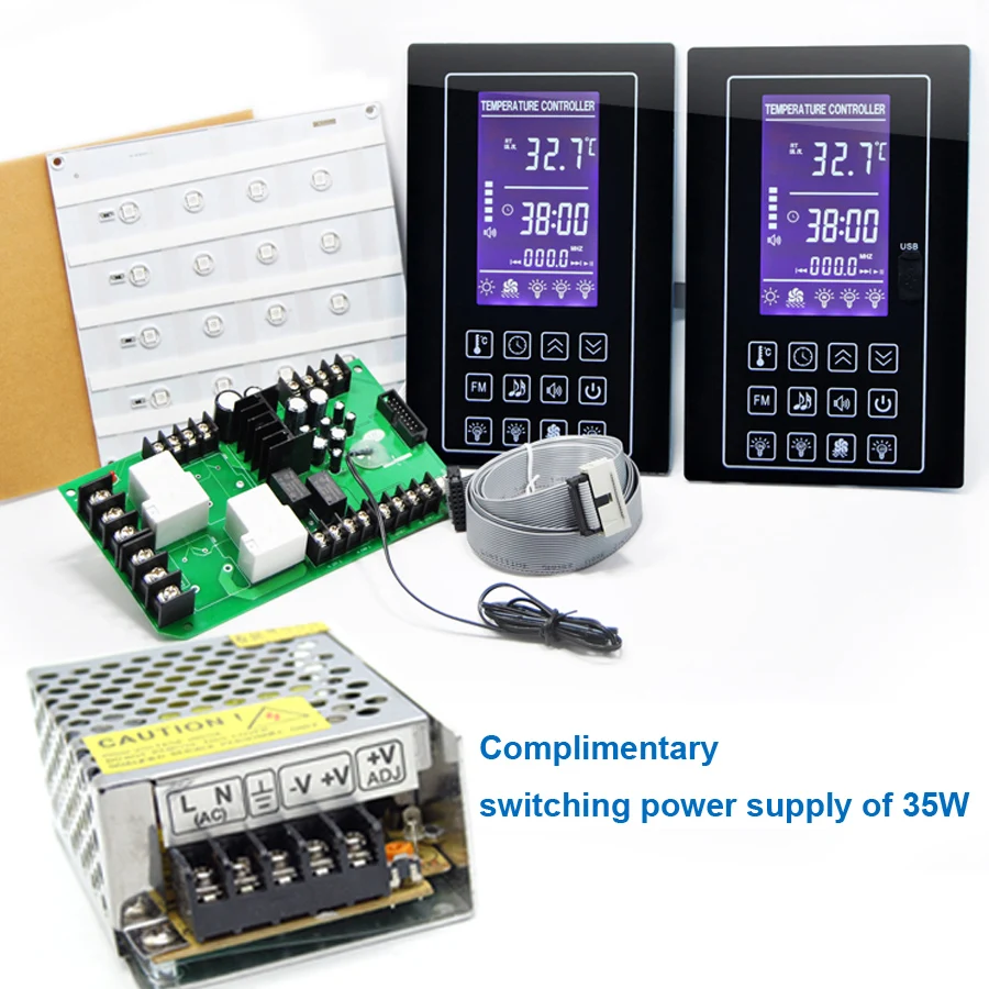 LCD Sauna thermostat Temperature Controller with lamp output 12VDC/2A