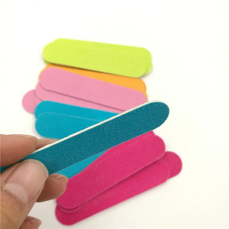 ZD 50pcs Mini Nail File Random Colors Fashion Disposable Sanding Nail