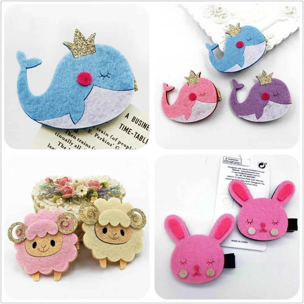 

2PCS New Baby dolphin Hairgrips Girls Hair Clips Cute lamb Hair Accessories Infant Headwear Hairpin Children rabbit Barrette J8
