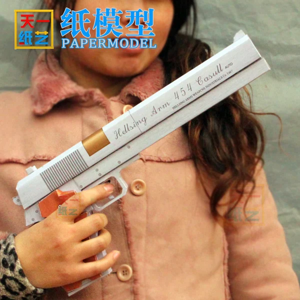 3D бумажная модель Alcatel вампир аниме Hellsing 454 Casull пистолета Diy бумажные игрушки