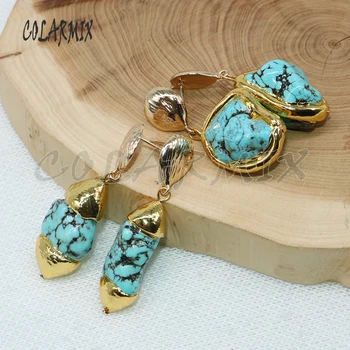 

5 pairs Natural stone earrings blue stone earrings free-from gems jewelry for women earrings gift 4976
