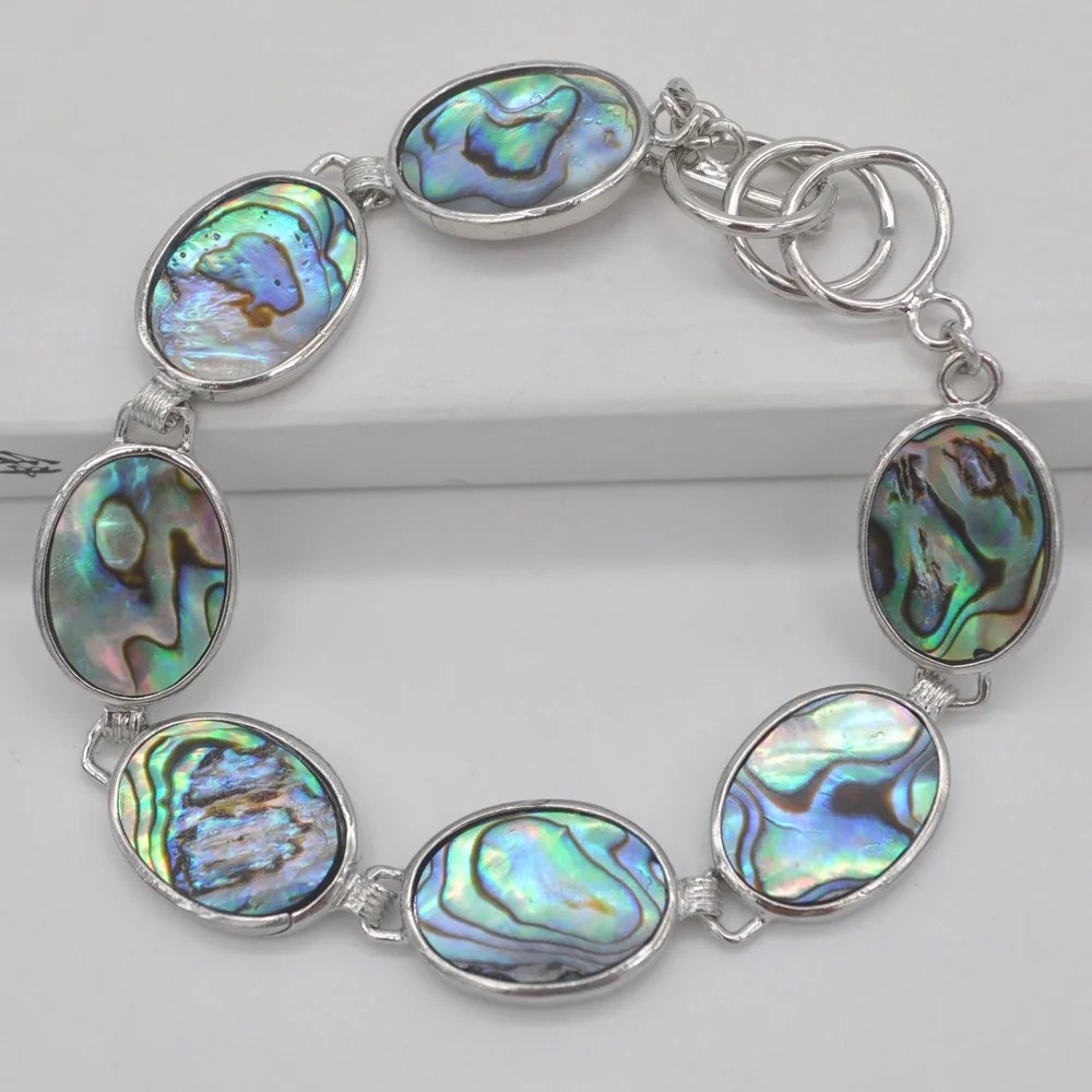 New Zealand Abalone Shell Beads Bracelet Bangle 8" Jewelry G277in